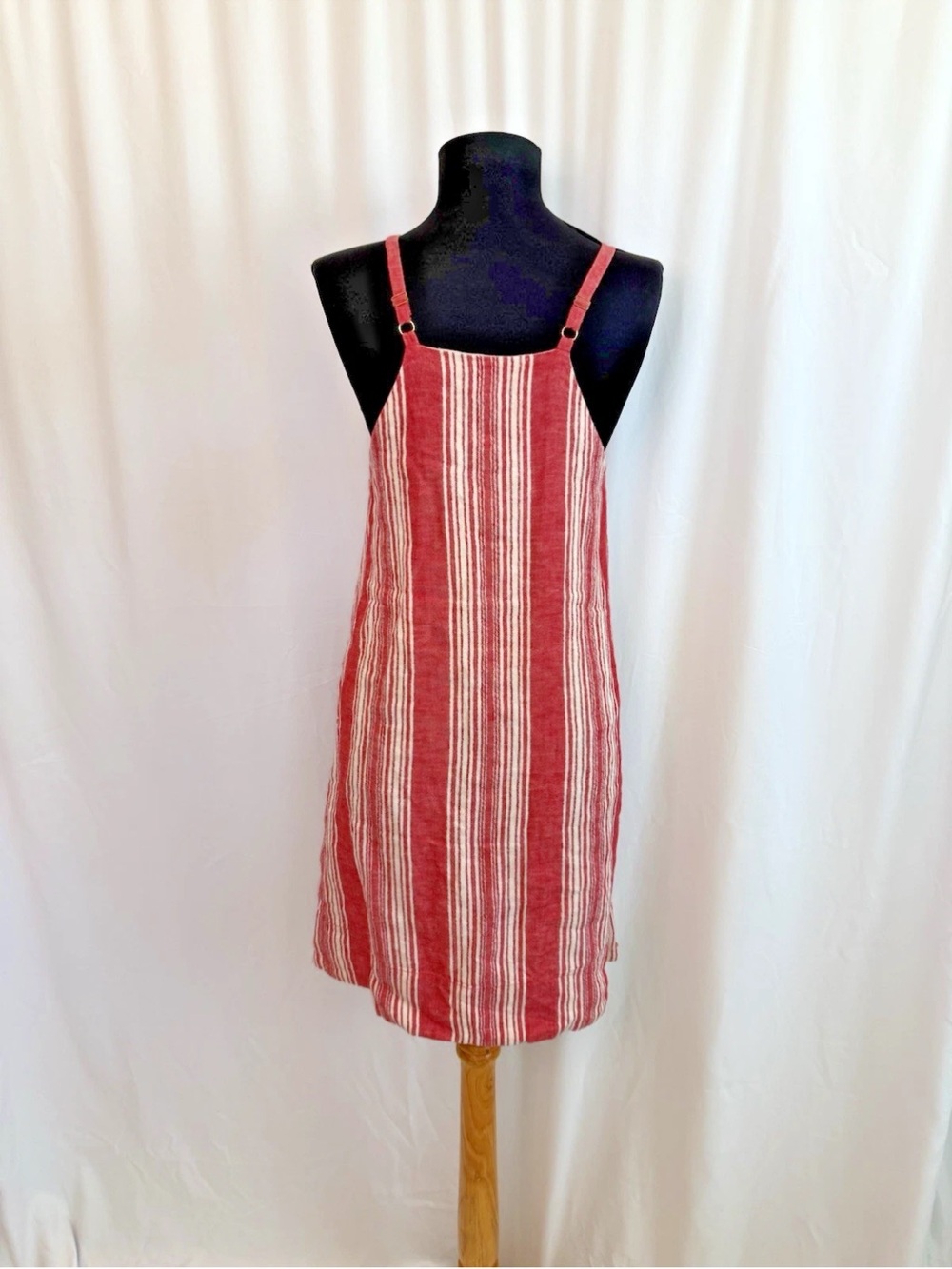 AYR Red White Striped Linen Dress - Size Small - Picture 5 of 6
